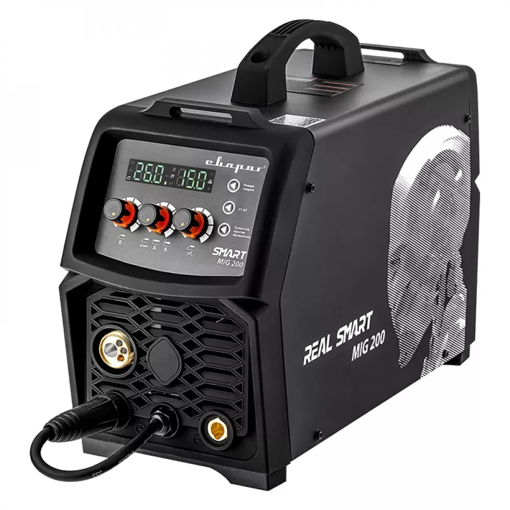 Сварог REAL SMART MIG 200 BLACK N2A5 сварочный инвертор с маской и крагами 00000098557