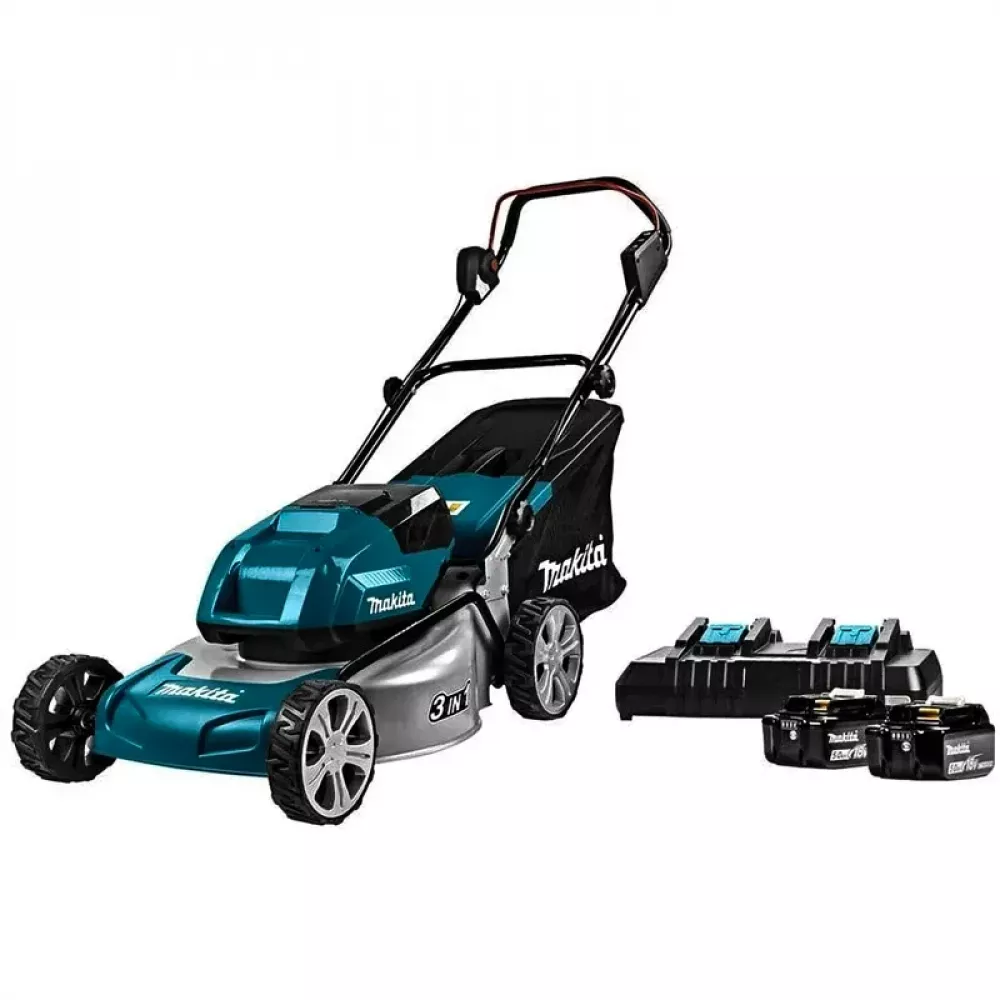 Makita DLM460PT2 газонокосилка аккумуляторная (2 х 5.0 Ач, ЗУ)