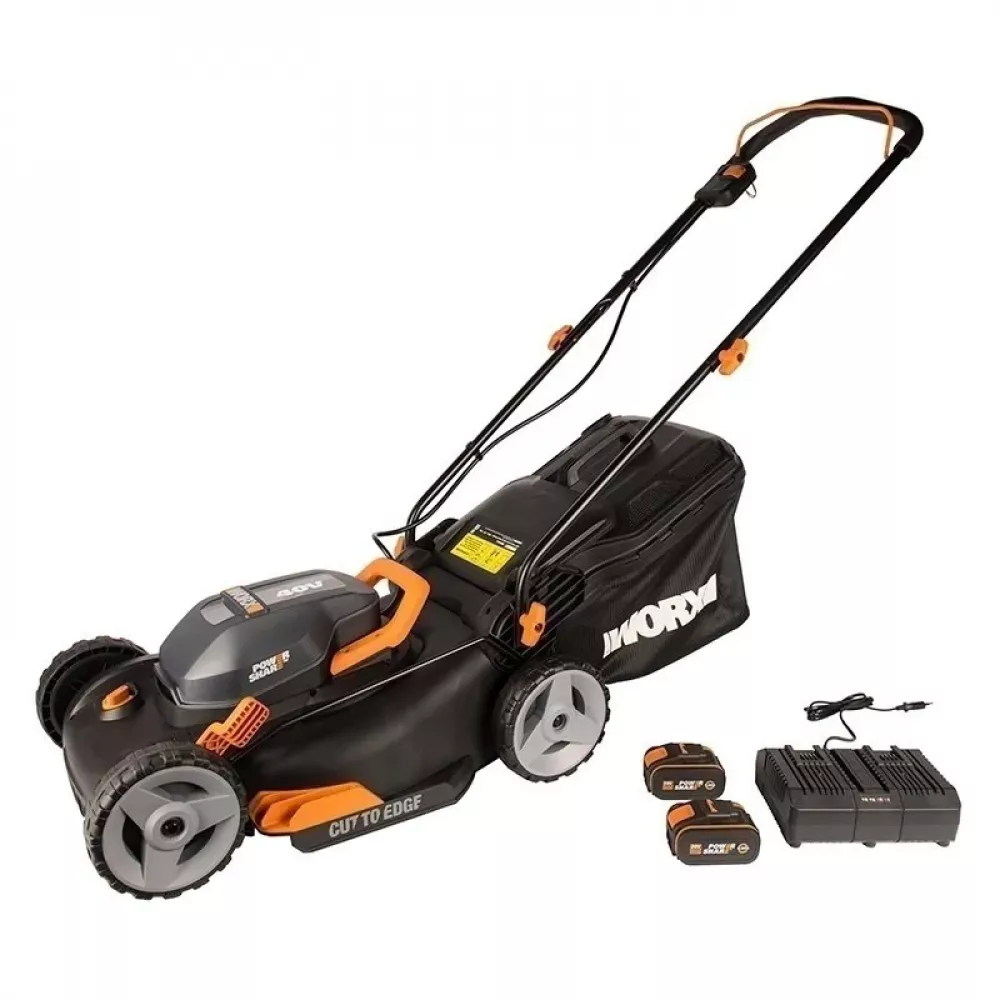 WORX WG743E аккумуляторная газонокосилка (2 x 4 Ач, ЗУ)
