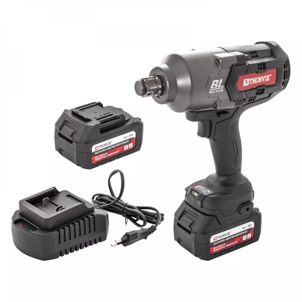 Thorvik BBIW341700 аккумуляторный ударный гайковерт (2 x 4 Ач, ЗУ) 053654