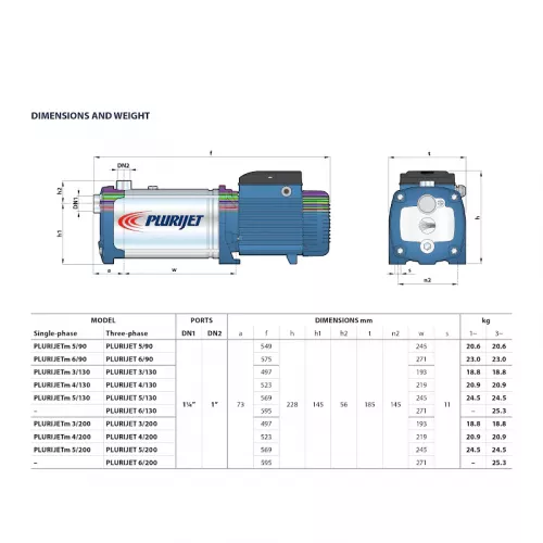 Насос самовсасывающий Pedrollo PLURIJET 3/130, 43PJCI15038A