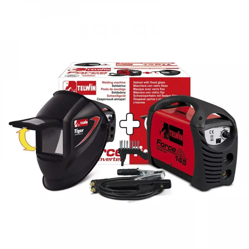 Сварочный аппарат с инвертором Telwin FORCE 145 ACX + HELMET, 815862