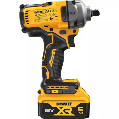 DeWalt DCF892P2T-QW аккумуляторный импульсный гайковёрт (2 x 5 Ач, ЗУ)