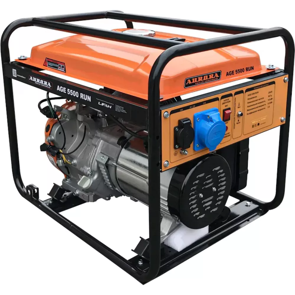 Aurora AGE 5500 RUN генератор бензиновый с увеличенным баком 13 л, 2135022