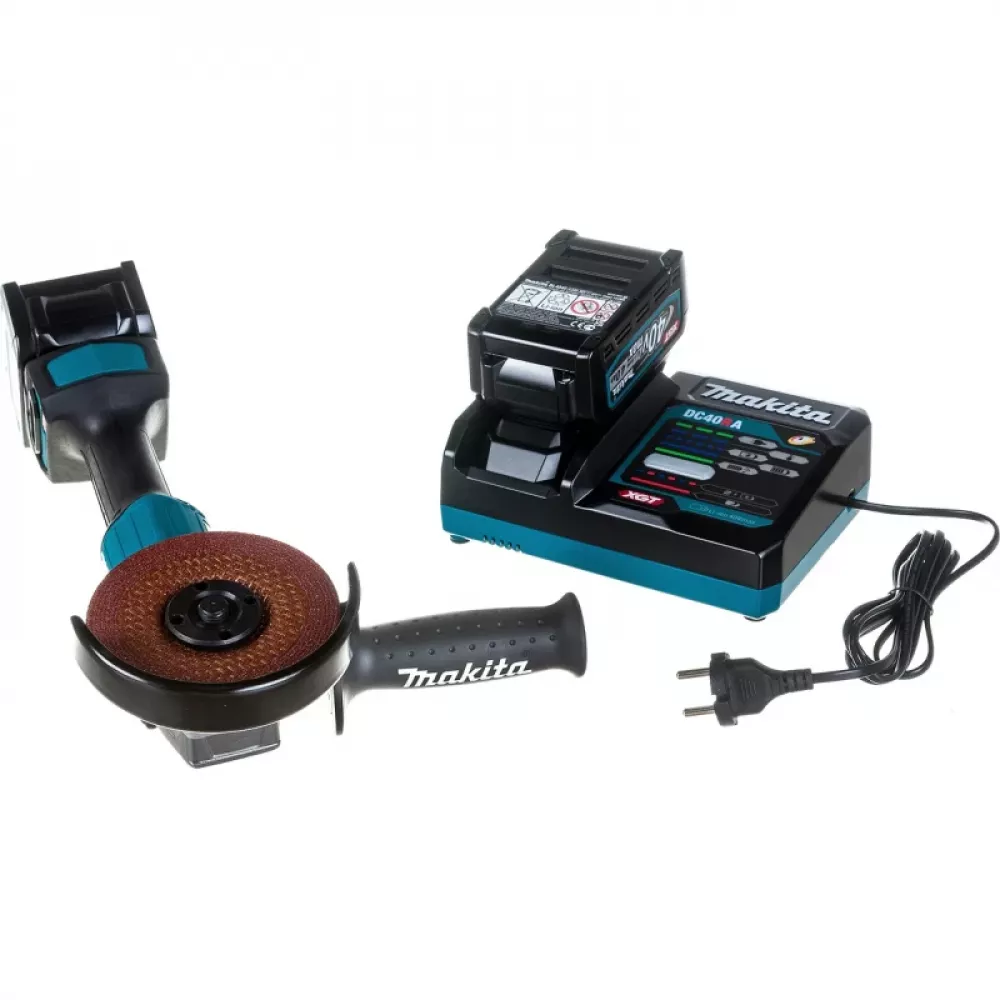Makita GA004GM201 шлифмашина угловая ( 2 x 4 Ач, З/У)
